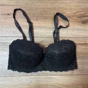 Essential Bodywear Piper Push-Up Bra Black Lace Dark Romance Whimsigoth